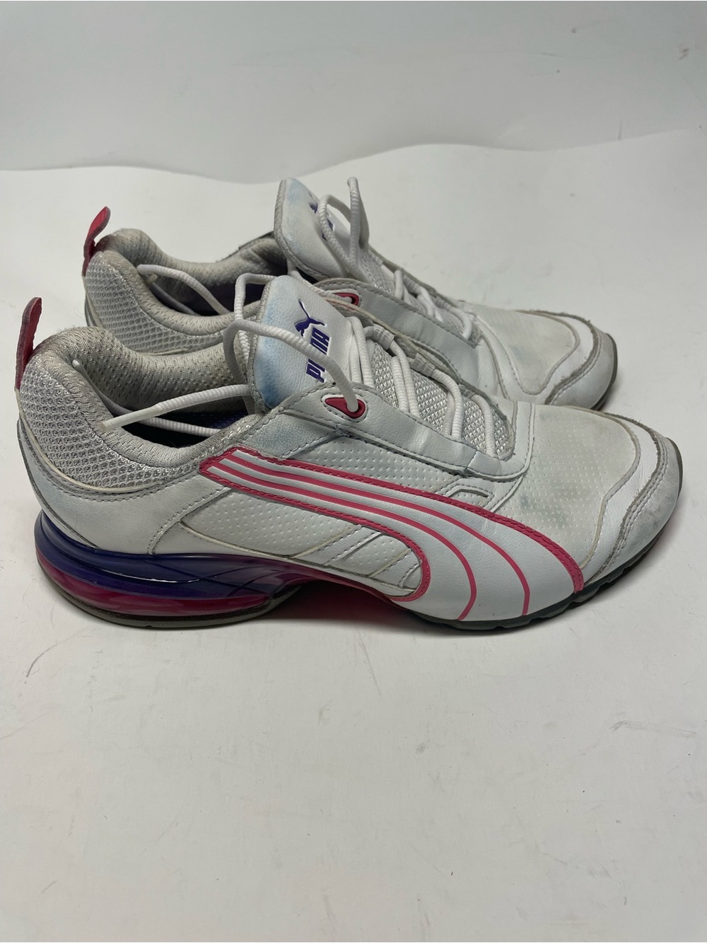 Puma Women's White & Pink purple Athletic Sneakers size Us 7 EU37.5